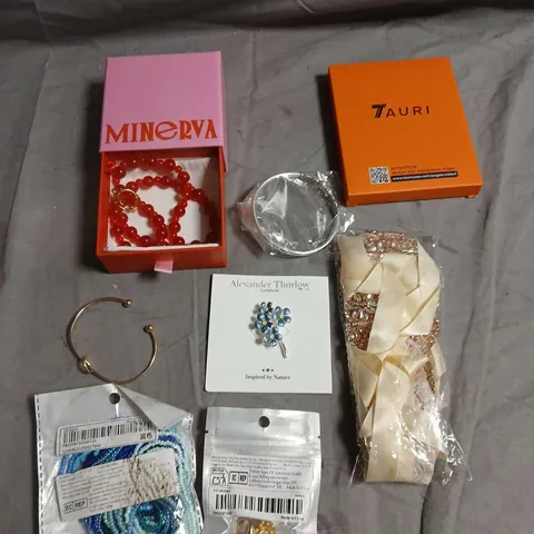 APPROXIMATELY 15 ASSORTED JEWELLERY PRODUCTS TO INCLUDE EARRINGS, NECKLACES, BRACELETS ETC