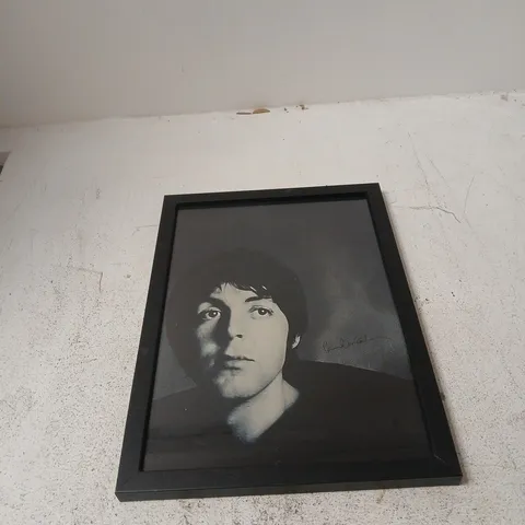 COPY SIGNED PRINT OF PAUL MCCARTNEY FROM A FAMOUS 1967 PHOTO SESSION BY PHOTOGRAPHER RICHARD AVEDON - WITH FRAME 