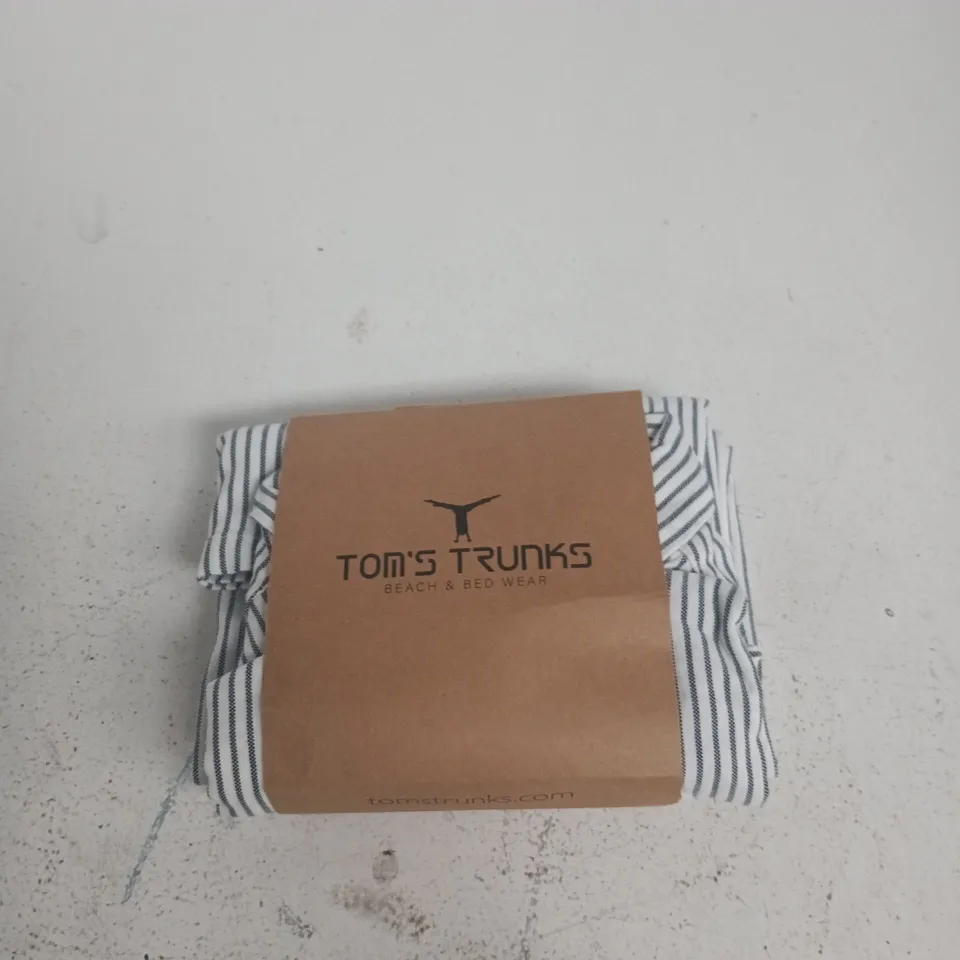 TOM'S TRUNKS PINSTRIPE SHIRT – WHITE & NAVY – SIZE L