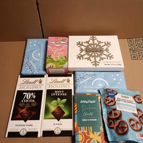 APPROXIMATELY 5 ASSORTED FOOD ITEMS TO INCLUDE - DUBAI CHOCOLATE, LINDT AND TONYS CHOCOLATE