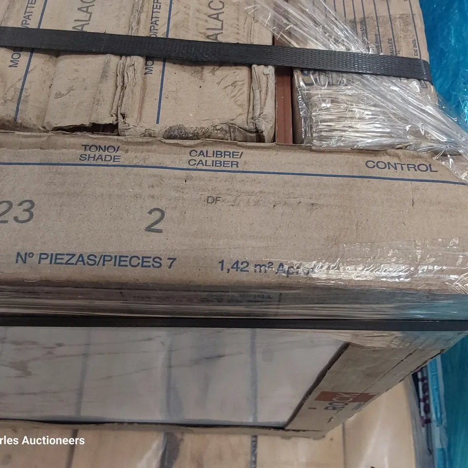 PALLET OF 7 PACKS OF CALACATA SPANISH TILES EACH 45 × 45cm total 10.1sq m