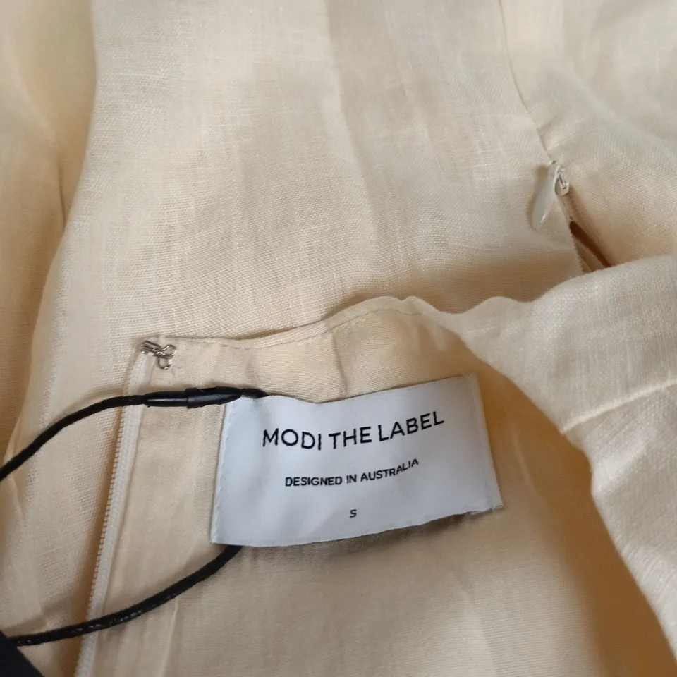 MODI THE LABEL CREAM DRESS WITH PUFF SLEEVES – SIZE S