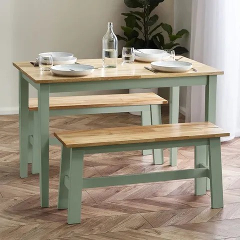 BOXED JULIAN BOWEN LINWOOD SMALL BENCH - NATURAL/SAGE GREEN (1 BOX)