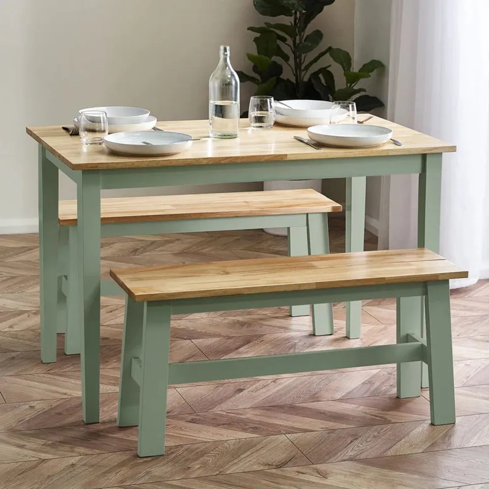 BOXED JULIAN BOWEN LINWOOD SMALL BENCH - NATURAL/SAGE GREEN (1 BOX)