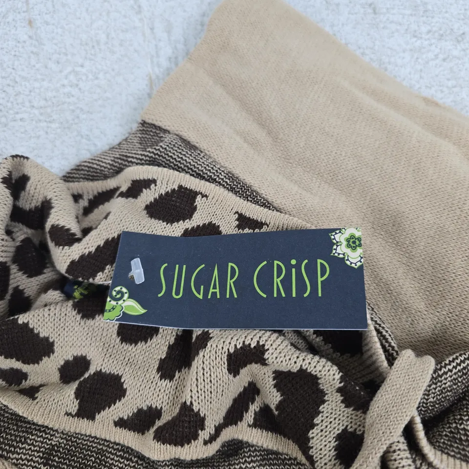 SUGAR CRISP LEOPARD PRINT SCARF JUMPER – XL