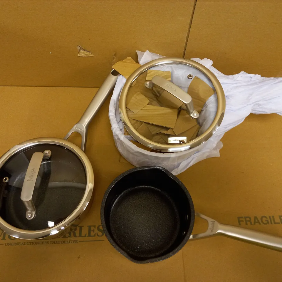 NINJA FOODI ZEROSTICK 5-PIECE PAN SET, STAINLESS STEEL, NON-STICK, INDUCTION COMPATIBLE