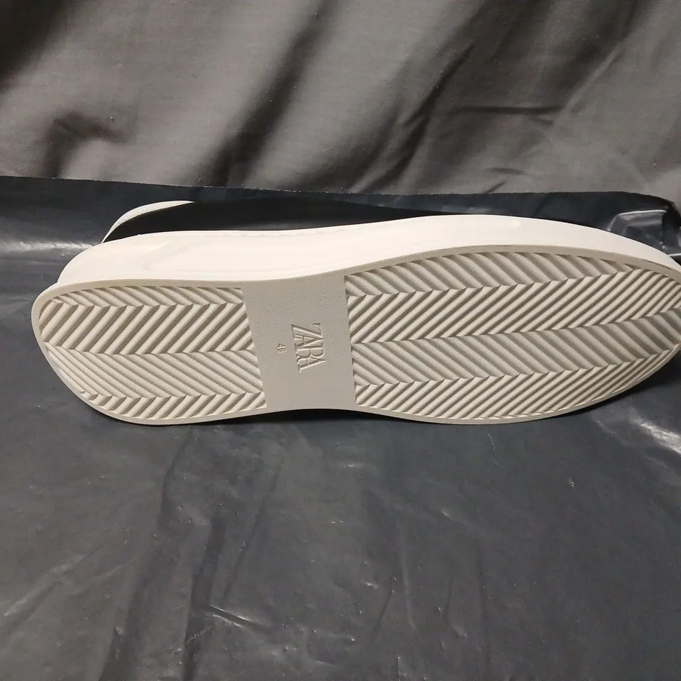 ZARA BLACK LEATHER SNEAKERS – UK 12. UNBOXED