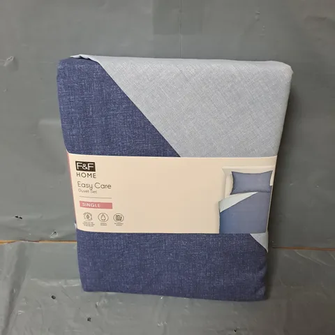 F&F HOME EASY CARE DUVET SET IN BLUE - SINGLE