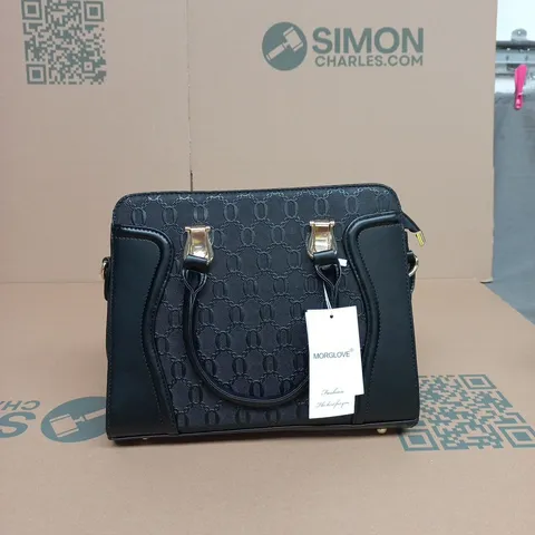 MORGLOVE BLACK MONOGRAM HANDBAG 