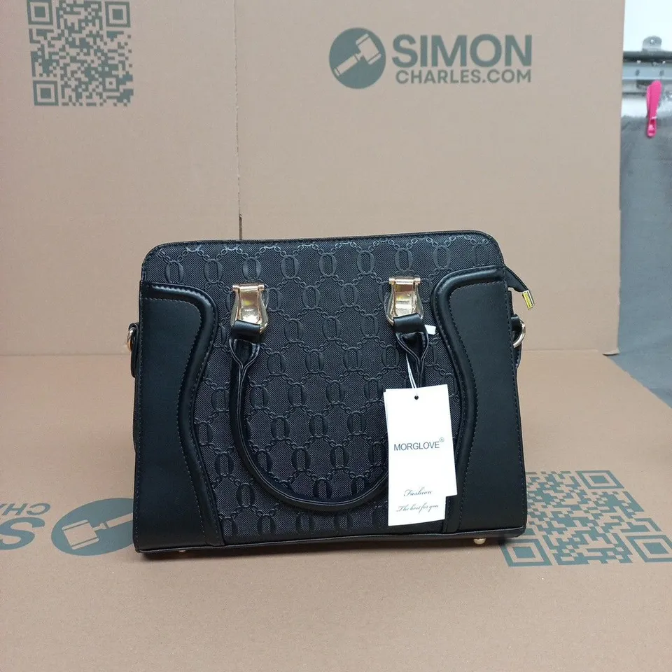 MORGLOVE BLACK MONOGRAM HANDBAG 