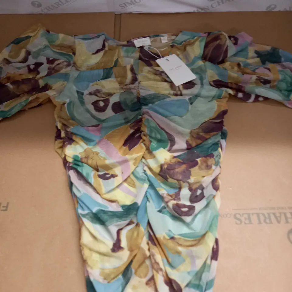 TED BAKER DRAPE SLEEVE MESH TOP SIZE 2 