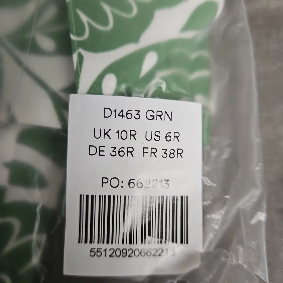 BODEN WOMEN'S GREEN FLORAL PRINT GARMENT – UK 10R (US 6R) 