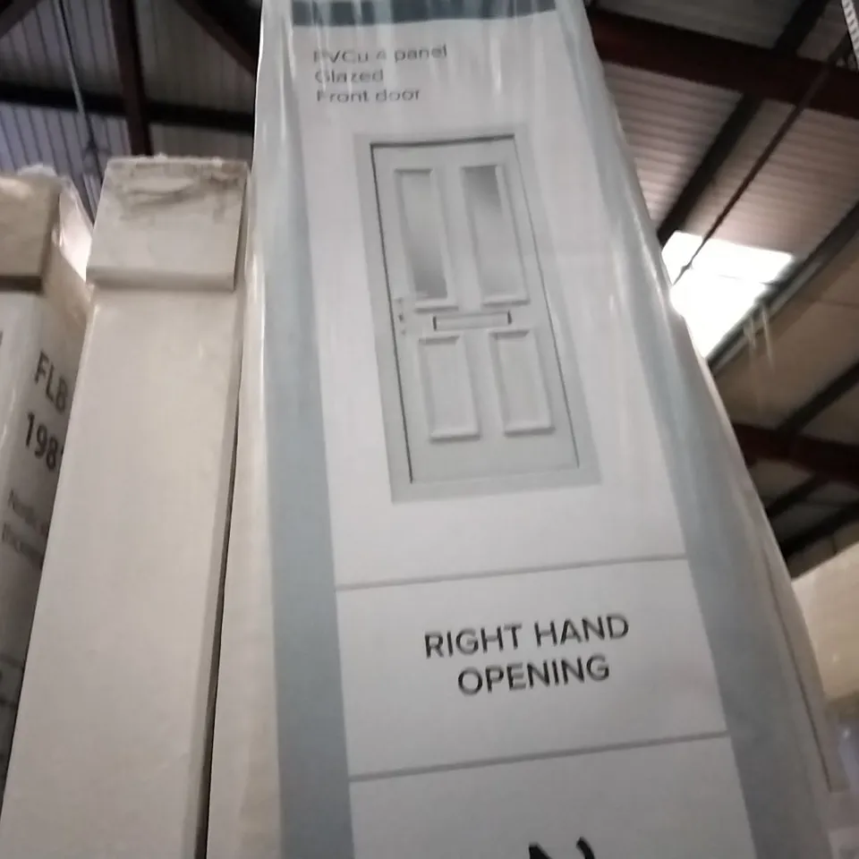 PVCU 4 PANEL GLAZED FRONT DOOR - RIGHT HAND OPENING 2055MM × 840MM 