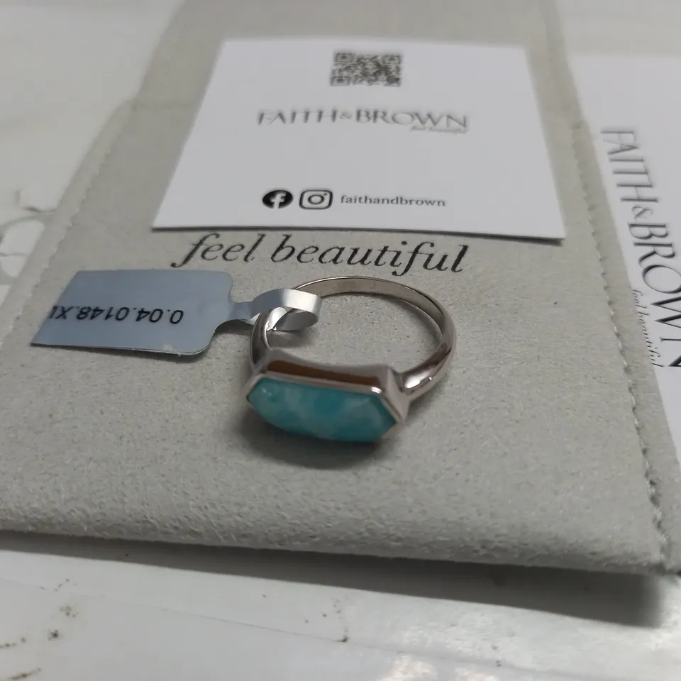 FAITH & BROWN SILVER LOOK RING - 925 STAMP