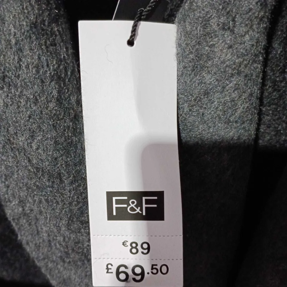 F&F WOOL-BLEND COAT, DARK GREY, UK 16-18 (EU 44-46) – WOMEN'S
