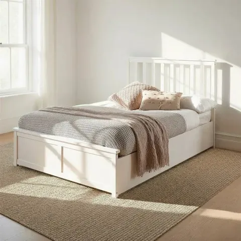 BOXED WOODEN OTTOMAN FRAME-KING - WHITE (2 BOXES)