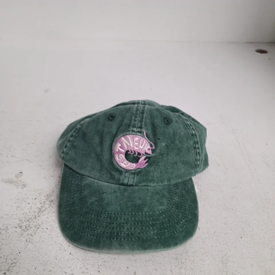 GREEN CORDUROY CAP WITH PINK LOGO PATCH – CAPS