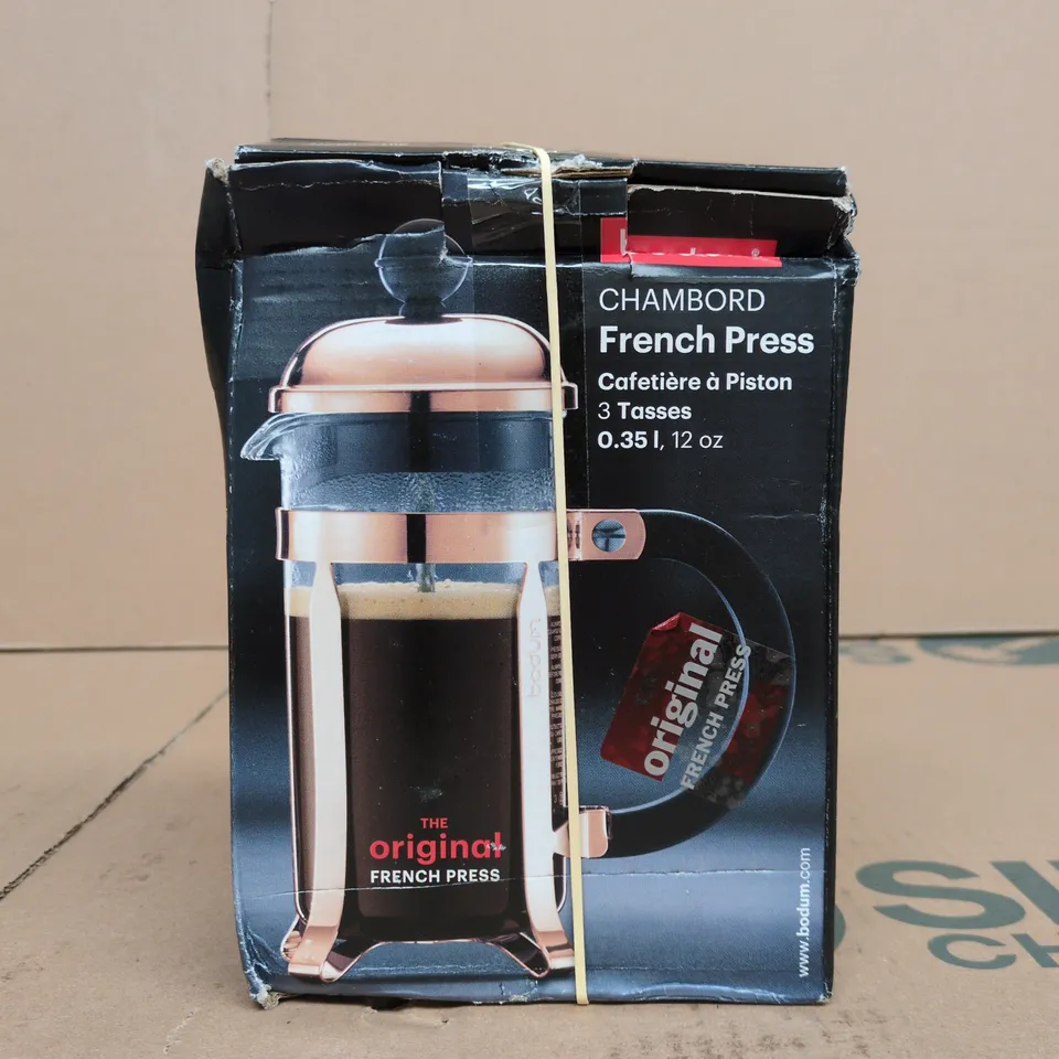 BODUM CHAMBORD FRENCH PRESS COFFEE MAKER – 0.35 L (3-CUP) – BOXED