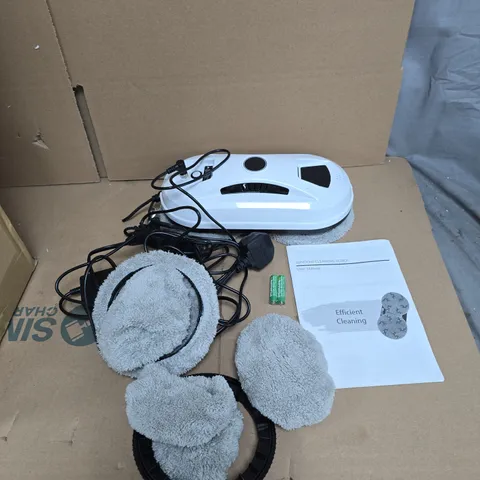 WINDOW CLEANING ROBOT – AUTOMATIC SMART CLEANER WITH 3 MODES (FULL AUTOMATIC); INCLUDES 2X BATTERIES, SPARE MICROFIBER PADS & MANUAL