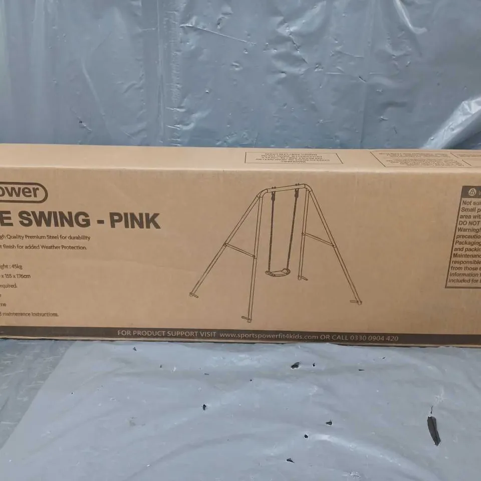 BOXED SPORTSPOWER SINGLE SWING IN PINK COLOUR - COLLECTION ONLY  RRP £39.99