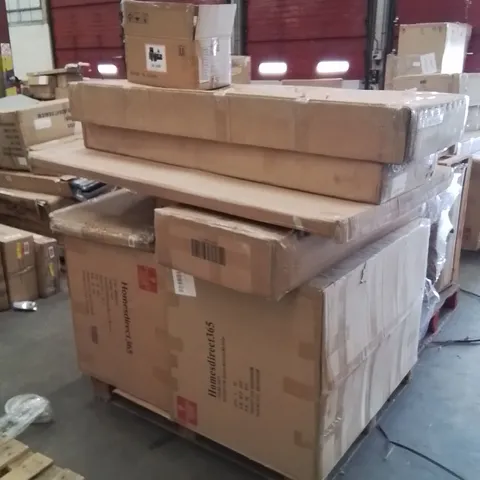 PALLET OF ASSORTED HOMES DIRECT 365 INCOMPLETE FURNITURE PARTS AND PIECES