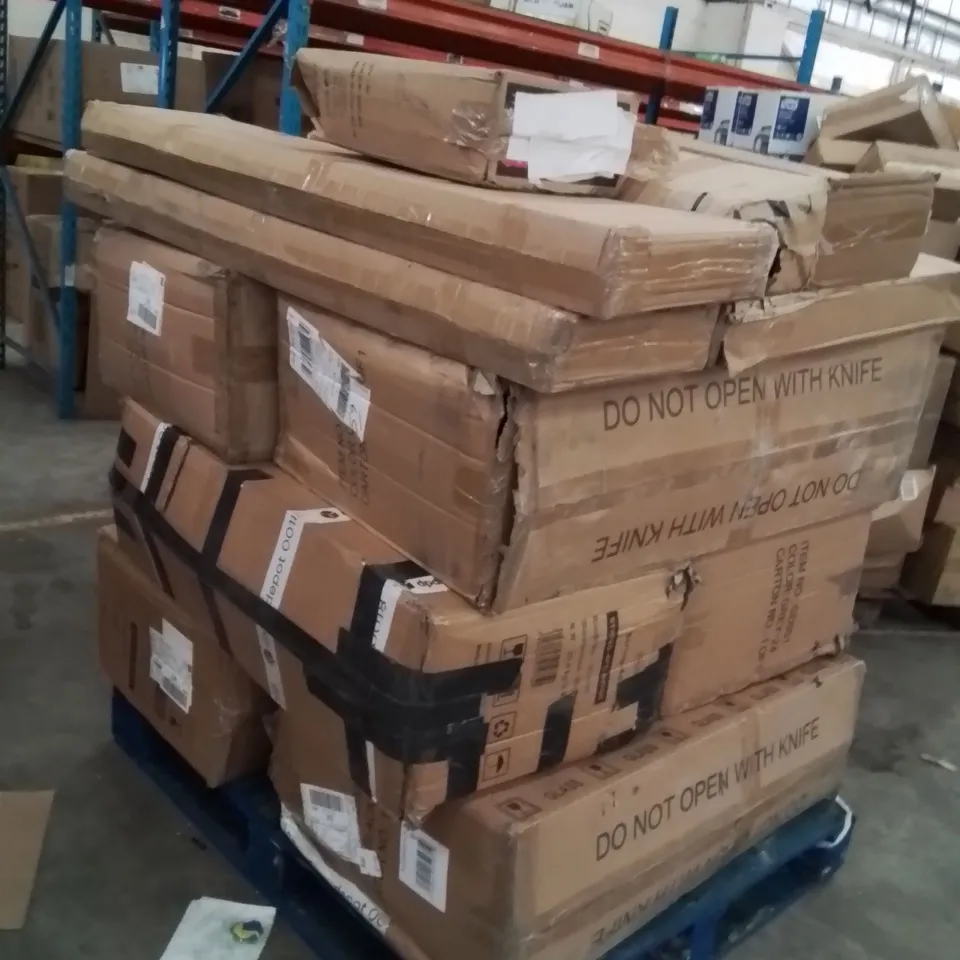 PALLET OF NEO PRODUCTS AND ASSORTED HOUSEHOLD GOODS TO INCLUDE,GARDEN RATTAN SET,TENT,STEAM MOP,CLOTHES AIRER 
