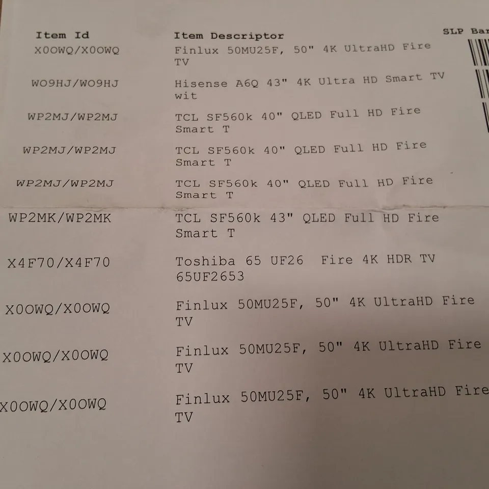 PALLET CONTAINING 10 ASSORTED DAMAGED TVS