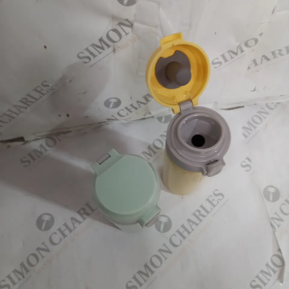 LOCK & LOCK SET OF 2 STAINLESS INSULATED DAILY POP PASTEL WATER BOTTLES