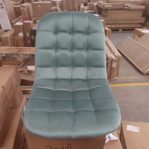 BOXED SET OF 4 SEAFOAM GREEN VELVET DINING CHAIRS 