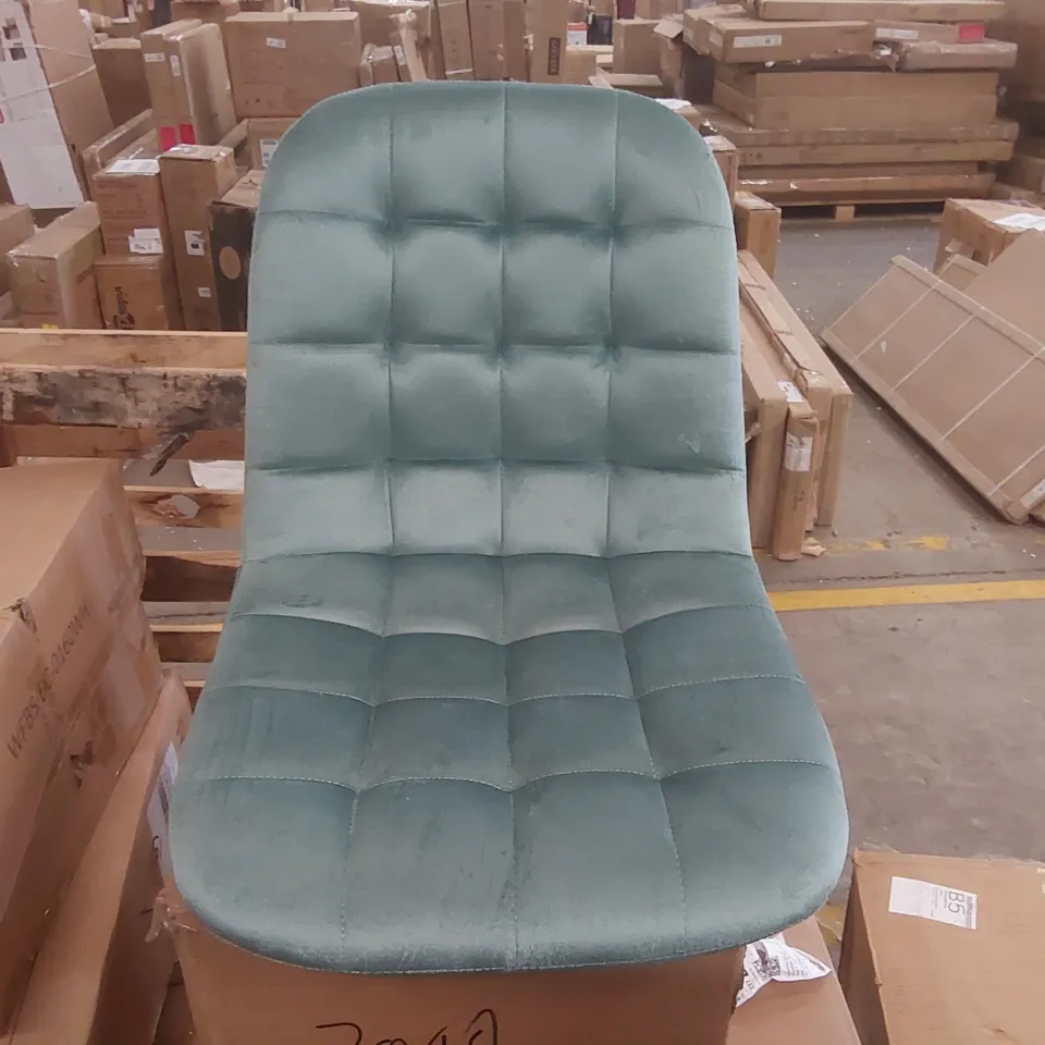 BOXED SET OF 4 SEAFOAM GREEN VELVET DINING CHAIRS 