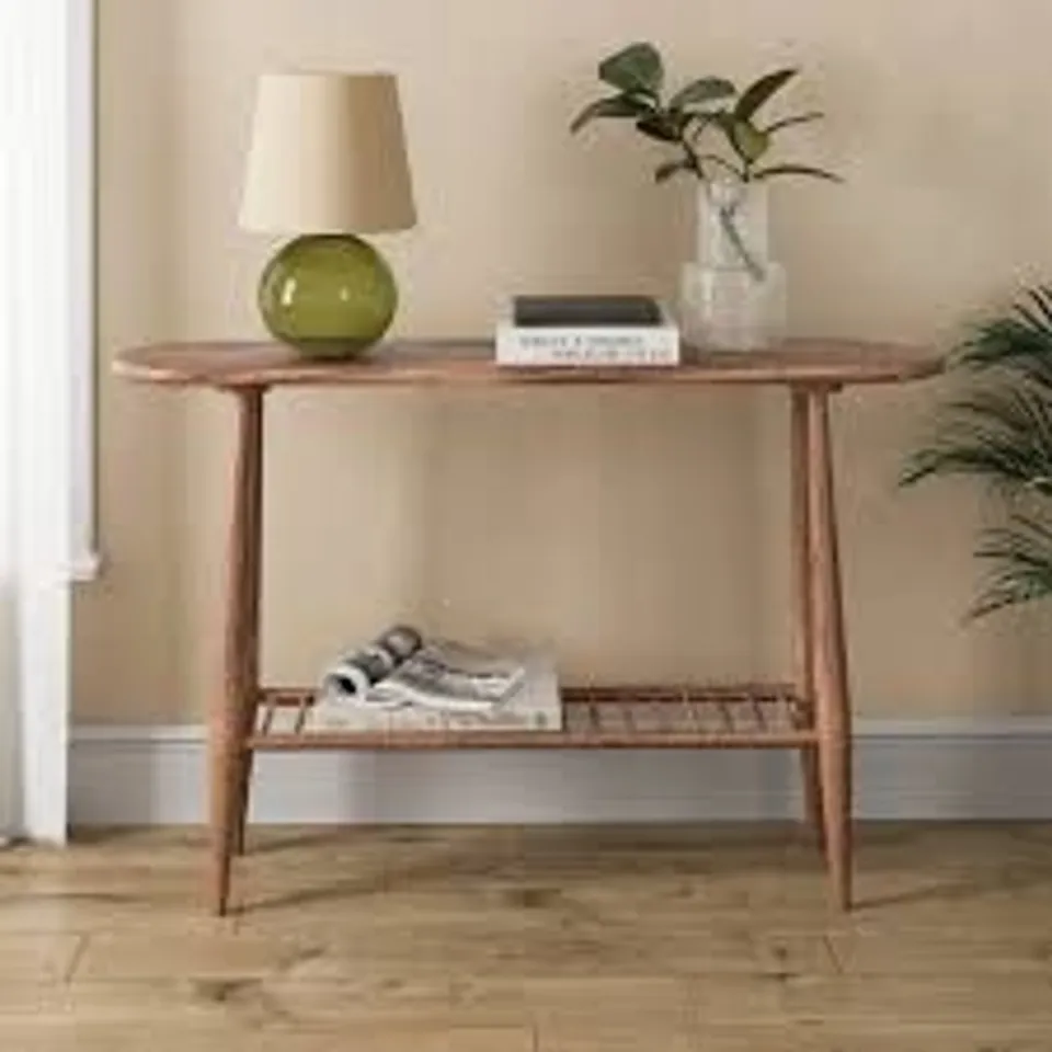 BOXED HAIDER CONSOLE TABLE, ACACIA WOOD - LIGHT WOOD (1 BOX)