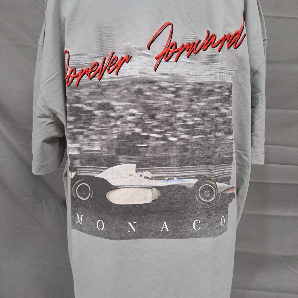 HOLLISTER MCLAREN FORMULA 1 MONACO T-SHIRT IN GREY SIZE LARGE