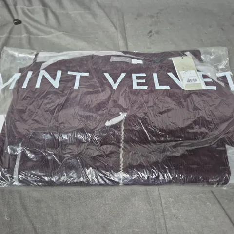 MINT VELVET BURGUNDY ZIP FRONT KNIT DRESS – UK SIZE L