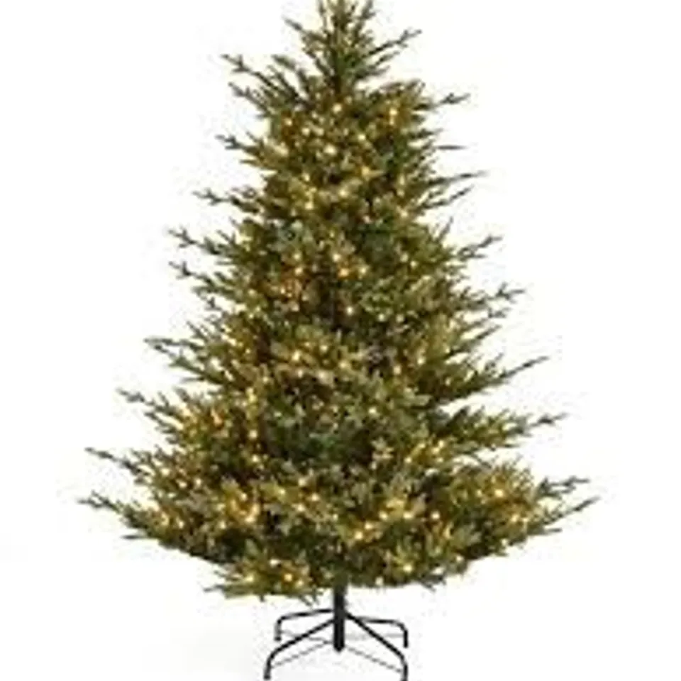 BOXED 6FT GRAND NOTTINGHAM FIR PRE-LIT ARTIFICIAL CHRISTMAS TREE