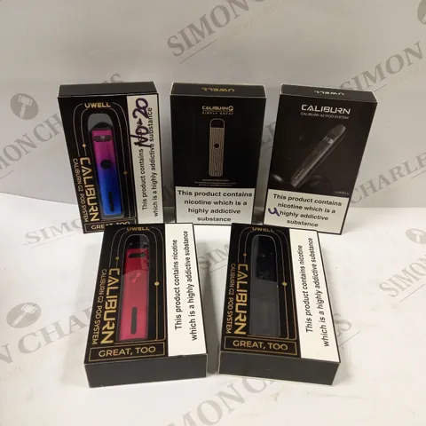 BOX OF APPROX 25 SMOKING ITEMS TO INCLUDE CALIBURN POD SYSTEMS