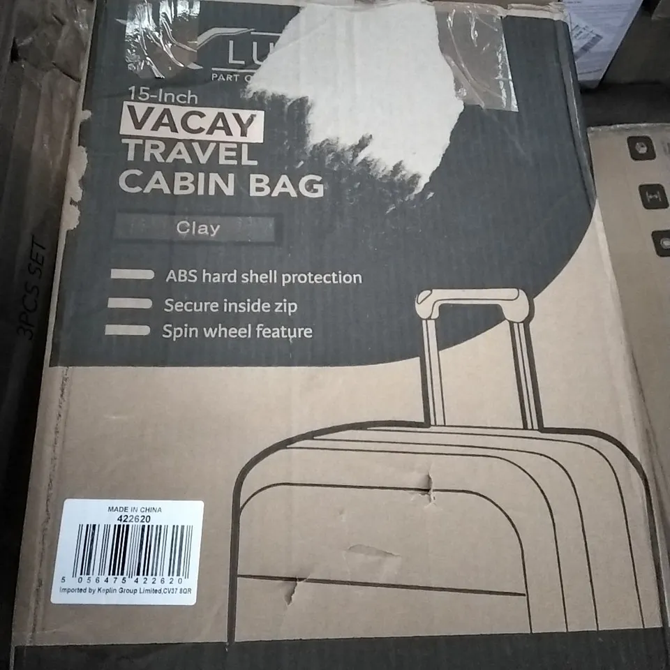 BOXED 15INCH VACAY TRAVEL CABIN BAG CLAY