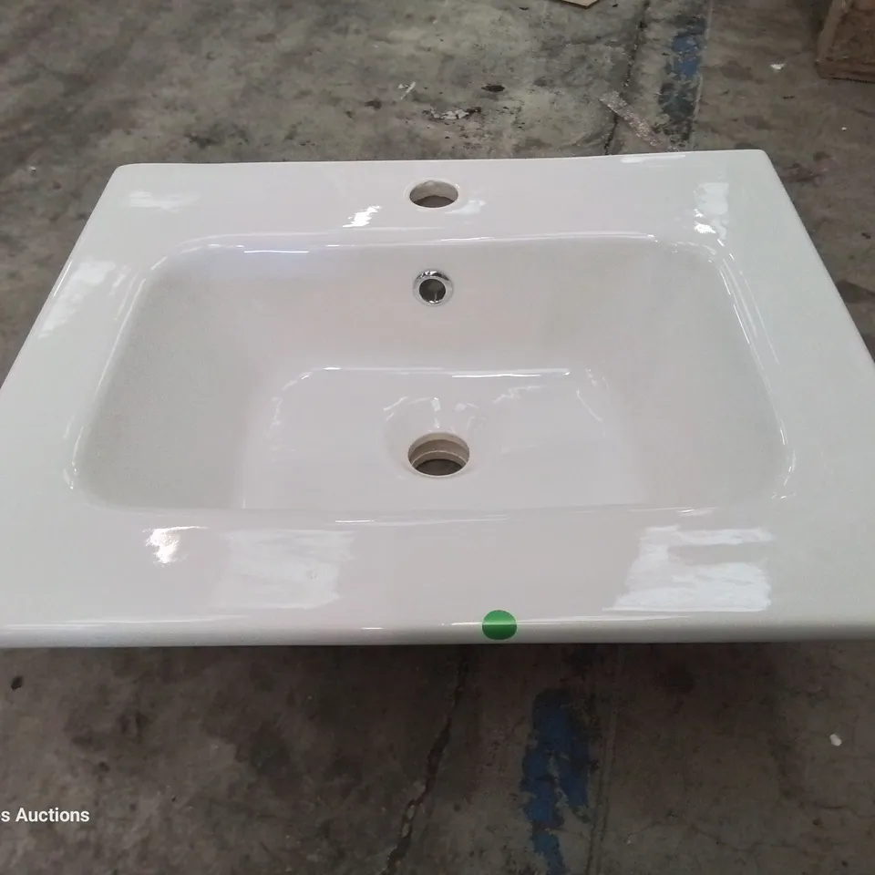 BOXED CANELLI CERAMIC SINGLE TAP VANITY BASIN WHITE 500 × 400mm