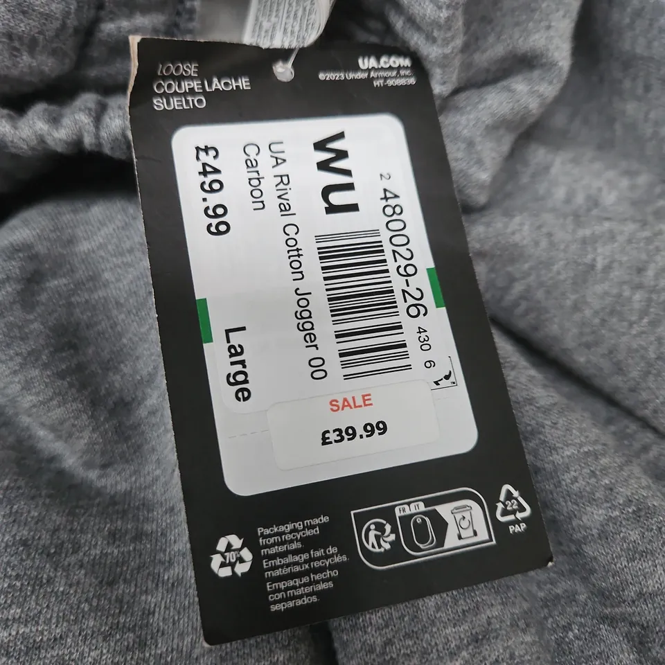 UNDER ARMOUR GREY FLEECE JOGGERS – LARGE