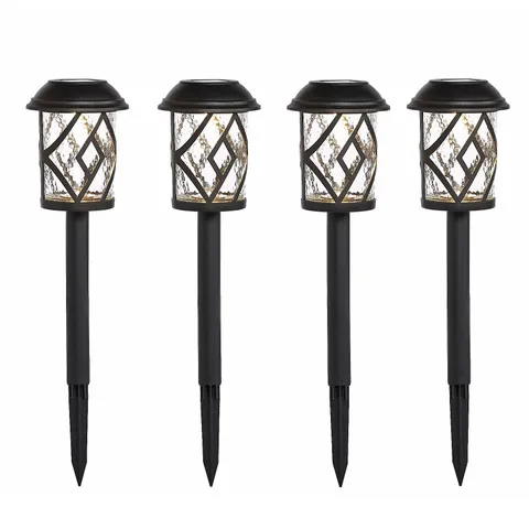 LUXFORM SET OF 4 SOLAR DECO STAKE LIGHTS