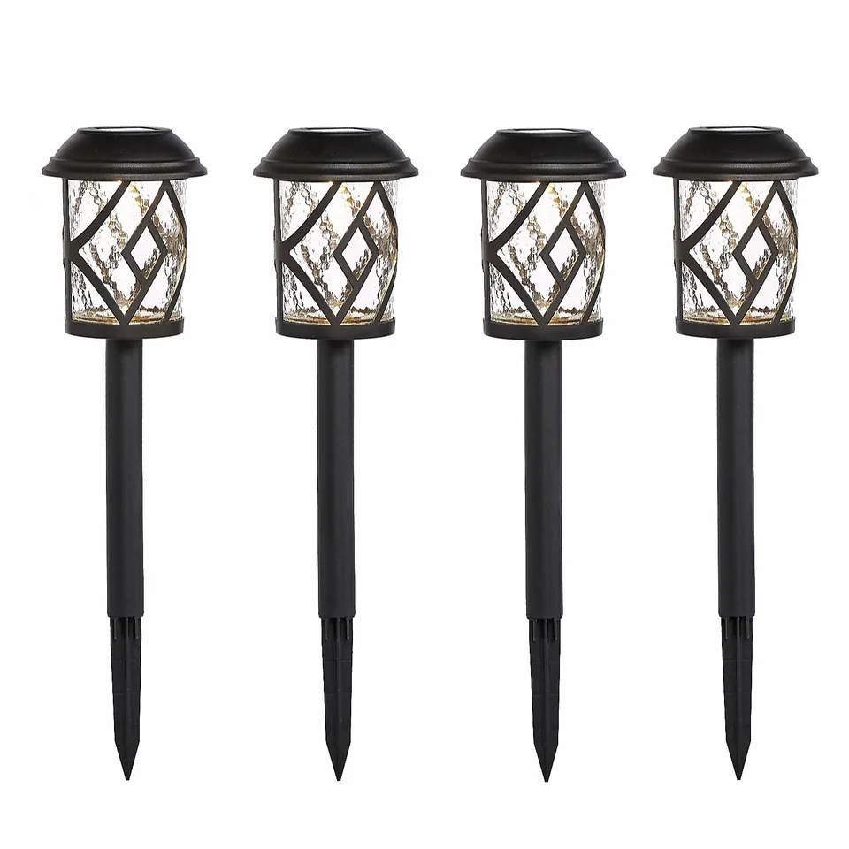 LUXFORM SET OF 4 SOLAR DECO STAKE LIGHTS