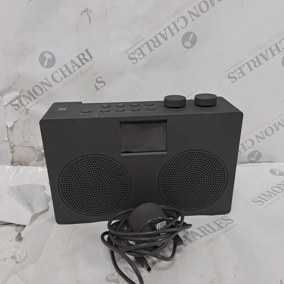 JOHN LEWIS SPECTRUM DUO II RADIO DIGITAL DAB+ FM BLUETOOTH SPEAKER GUNMETAL GREY