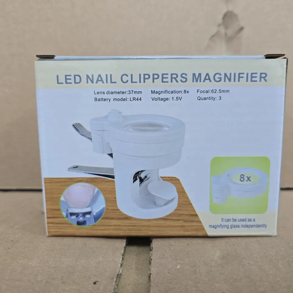 BOX OF APPROXIMATELY 10 X LED NAIL CLIPPERS MAGNIFIER