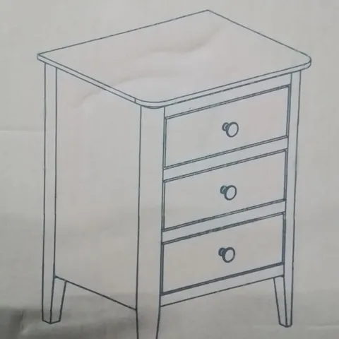 BOXED 3 DRAWER BEDSIDE TABLE