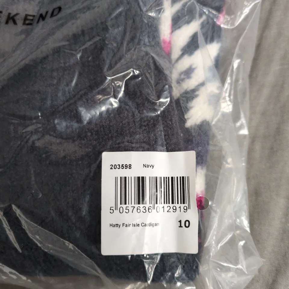 WEIRD FISH HATTY FAIR ISLE CARDIGAN NAVY UK 10