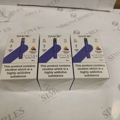 BOX OF 30 SMOK 2% VVOW MANGO BLACKCURRANT DISPOSABLE VAPES