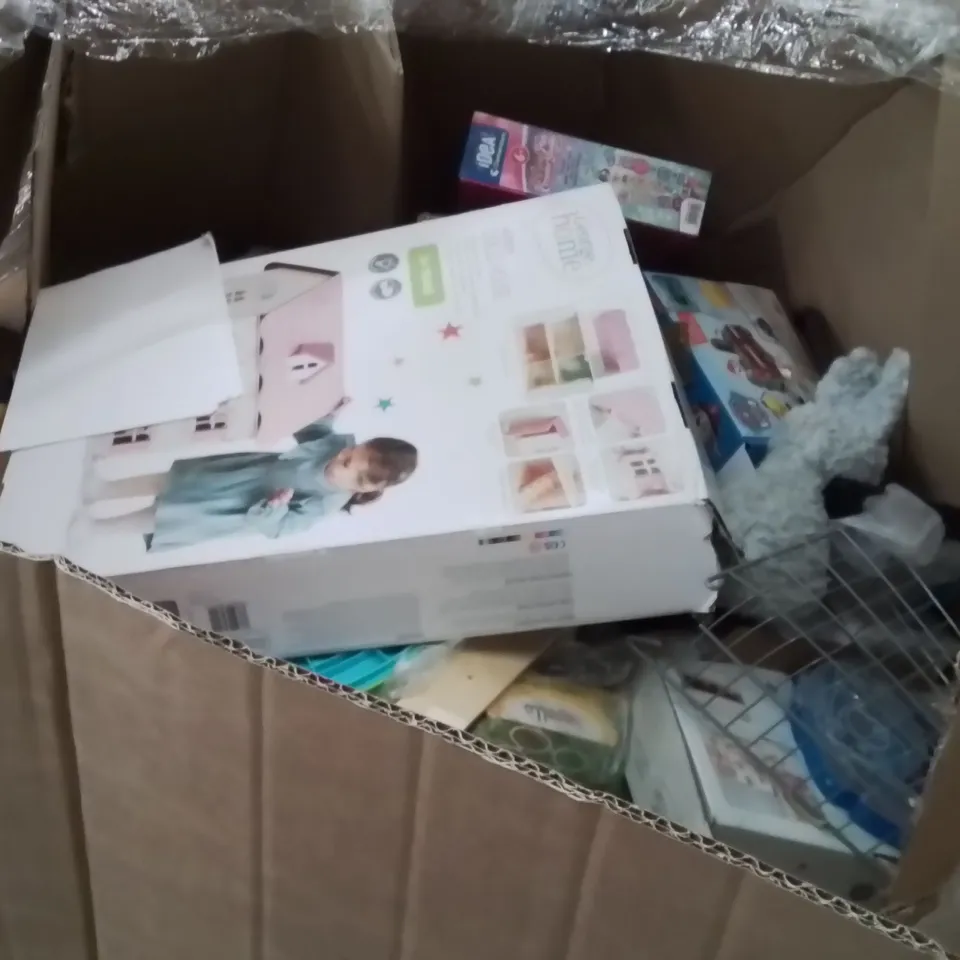 PALLET OF ASSORTED HOUSEHOLD GOODS AND PRODUCTS TO INCLUDE;KIDS RACE CAR,LETTER GO ROUND GAME