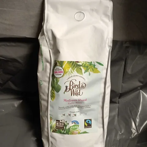 BIRD & WILD MEDIUM ROAST COFFEE BEANS – SEALED BAG - 1KG
