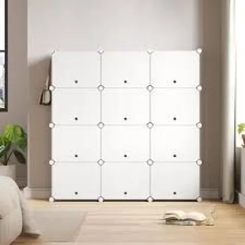 BOXED 42 PAIR STACKABLE SHOE STORAGE CABINET - WHITE (1 BOX)