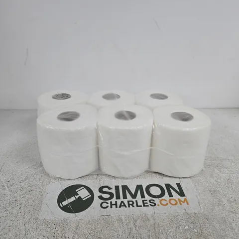 PACK OF 6 WHITE CENTRE FEED EMBOSSED ROLLS