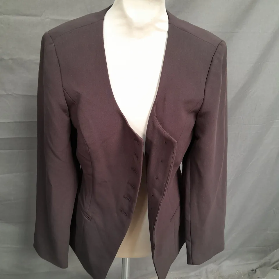 ALIGNE DAPHNE SCOOP BROWN BLAZER - UK 10